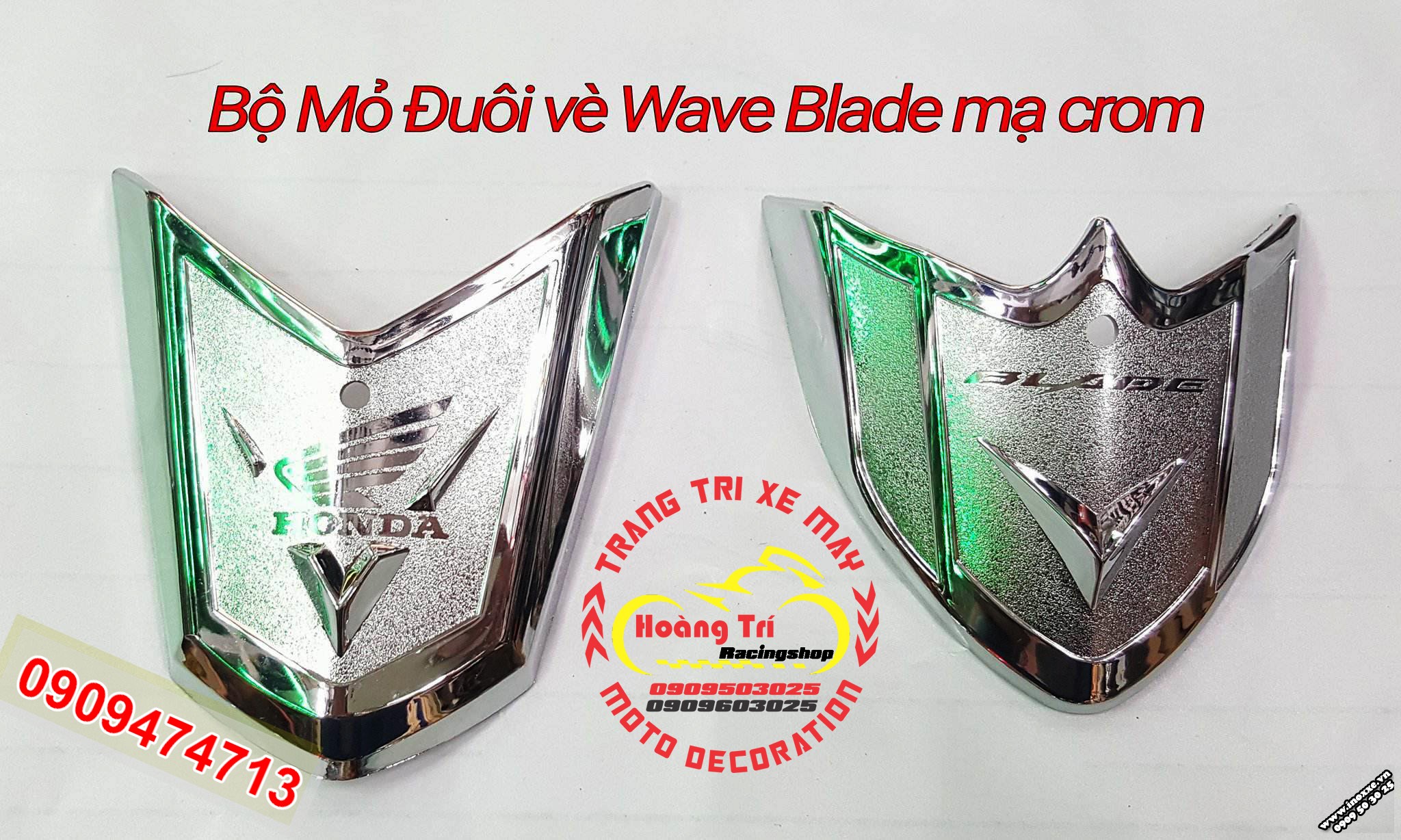 Bộ mỏ đuôi vè Wave Blade mạ crom